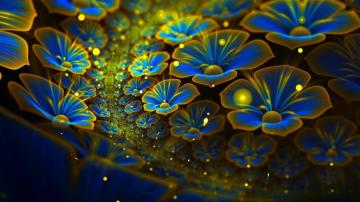 Wallpaper Abstract Flowers 4k 5k Android Blue