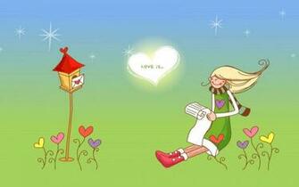 Girl Letter Love Suspense Grass Illustration Stock Photos