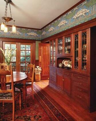 Arts Crafts Wallpaper Scenic Frieze