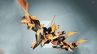 Yellow Metallic Shreds Wallpaper 3d