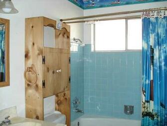 Lighthouse Pattern Ugly Shower Curtain Bathroom Home Staging Bad Mls