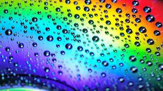 Rainbow Drops Bright Water Wallpaper Full HD