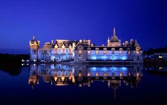 Chateau Reflection Wallpaper Stock Photos