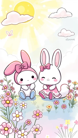 My Melody And Cinnamoroll Wallpaper