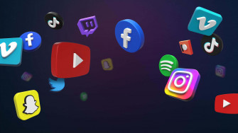 Social Background Media Logos Floating Around Wallpaper