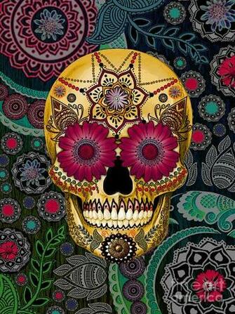 Sugar Skull Paisley Garden Copyrighted By Christopher Beikmann