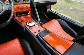 Orange Carbon Fiber Central Console And Alligator Skin On The