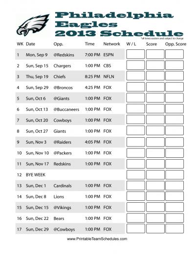 Philadelphia Eagles Schedule Wallpaper