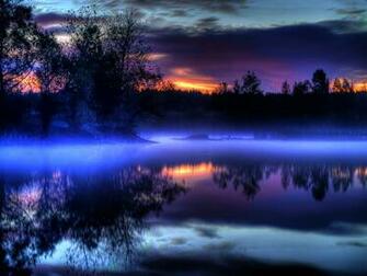 Beautiful Blue Soft Mist Nature Lakes HD Desktop Wallpaper