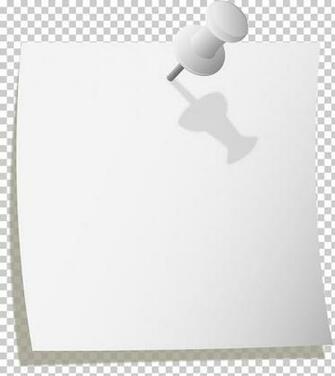 Paper Post It Note Drawing Pin Background White Pinned