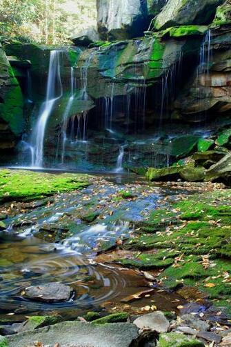 Elakala Waterfalls Vertical Long Exposure Nature