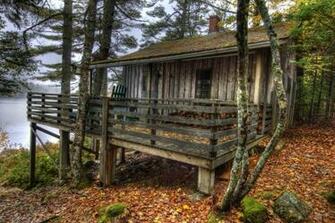 Cabin Deck Little At The Lake Nature Lakes HD Wallpaper