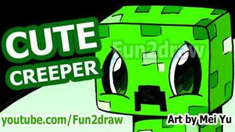 Cute Creeper Draw A Minecraft Fun2draw Style