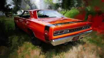 Old School Classic Car Illustration On