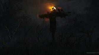 Halloween Scarecrow Pumpkins Wallpaper