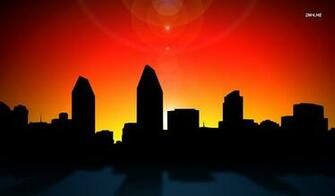 San Diego Skyline Wallpaper Vector