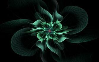Abstract Green Fractal Flower Wallpaper