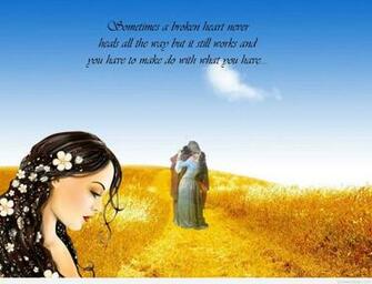 Broken Heart Sad Quotes With Wallpaper Image HD