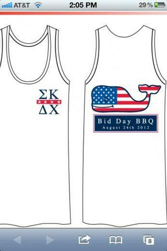 Sigma Kappa Dove Tattoo Bid Day Party Tank