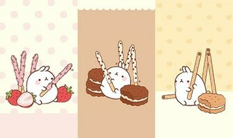Molang Cute Korean Bunny iPhone Mobile Phone Wallpaper