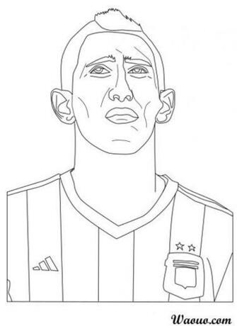 Coloriage Angel Di Maria Au Psg Imprimer Et Colorier