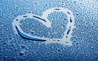 Blue Water Drops Love Heart Wallpaper Background