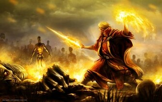 Wallpaper Mage Undead Flame Weapon Desktop