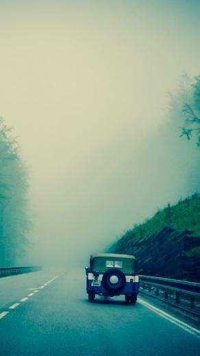 Jeep On The Road iPhone Wallpaper HD
