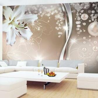 Photo Wallpaper Flowers Lily X Cm Fleece Living