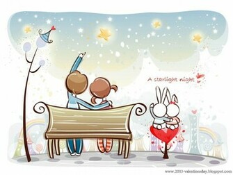 Cute Cartoon Couple Love HD Wallpaper For Valentines Day Online