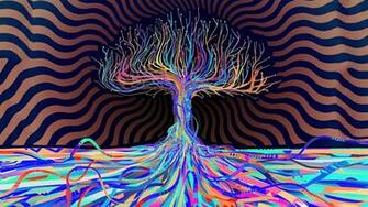 Trees Abstract Matei Apostolescu Lsd Wallpaper HD Desktop