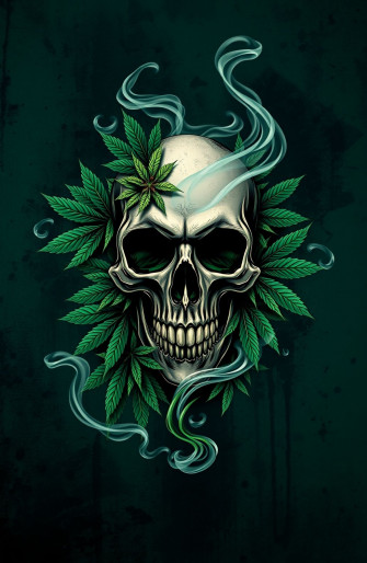 Wallpaper Of Weed Skull