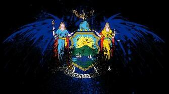 Eagles Hawk Flags Usa New York City State Wallpaper