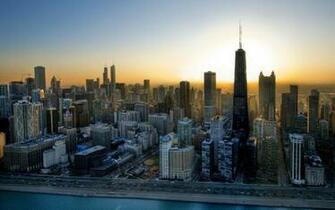Chicago Over Wallpaper Art Skyline HD Desktop