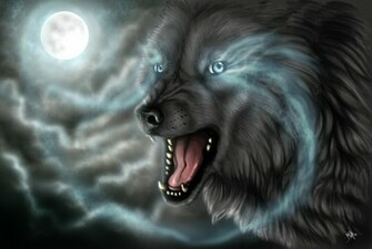 Full Moon Wolf Computer Wallpaper Desktop Background
