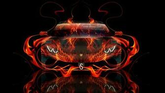 Lamborghini Huracan Front Fire Abstract Car HD