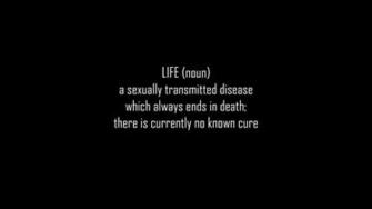 Text Typography Only Diseases Life Definition Black Background