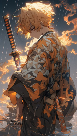 Zenitsu Agatsuma Thunder Breathing Demon Slayer Art In