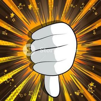 Vector Cartoon Hand Showing Dislike Illustrated Sign On