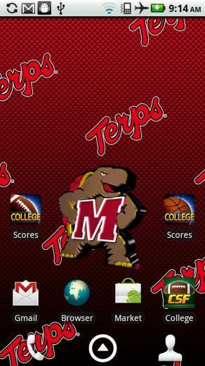 Maryland Terrapins Live Wallpaper With Animated 3d Logo