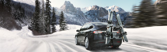 Tesla Model X Suv Electric Car Winter Ski Ultra HD Desktop
