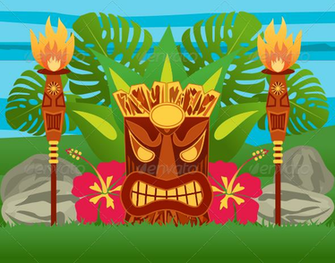 Tiki Statue Characters Vectors