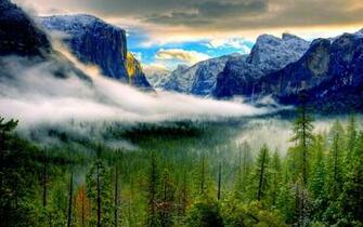 Yosemite In Fog High Quality And Resolution Wallpaper