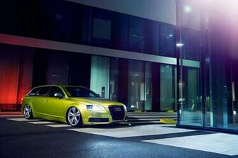 Wallpaper Audi A6 Canibeat Green Low Stance Stancenation Auto Night