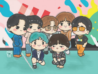 Bts Members Cartoon Wallpaper Top