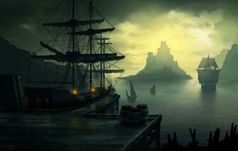 Port By Andrea Rocha 2d Digital Paintings Scenery