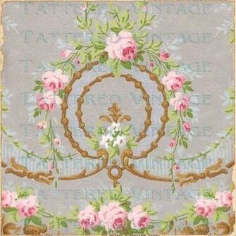 Vintage French Wallpaper Antique Collage