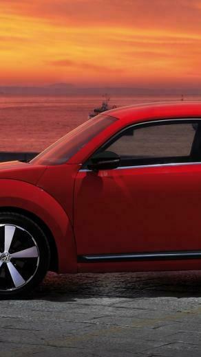 Wallpaper Volkswagen Fusca Red Side