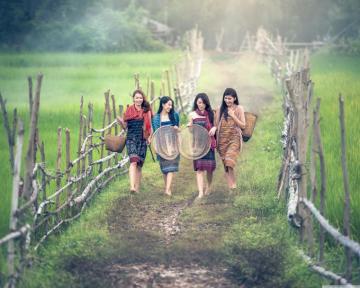 Asian Countryside Girls Ultra HD Desktop Background Wallpaper For