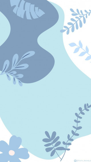 Aesthetic Blue Floral Wallpaper